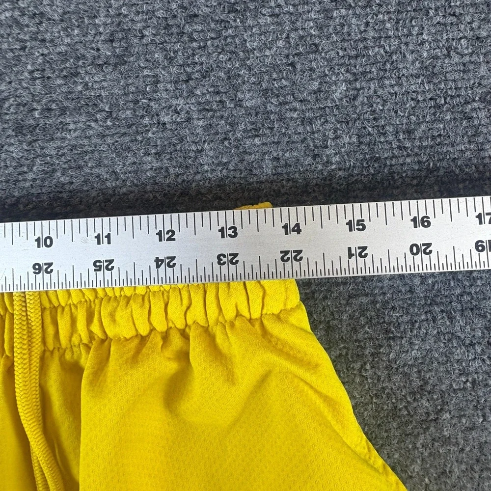 Air Jordan Basketball Shorts Mens 28x10.5 Yellow Logo Mesh Drawstring Athletic